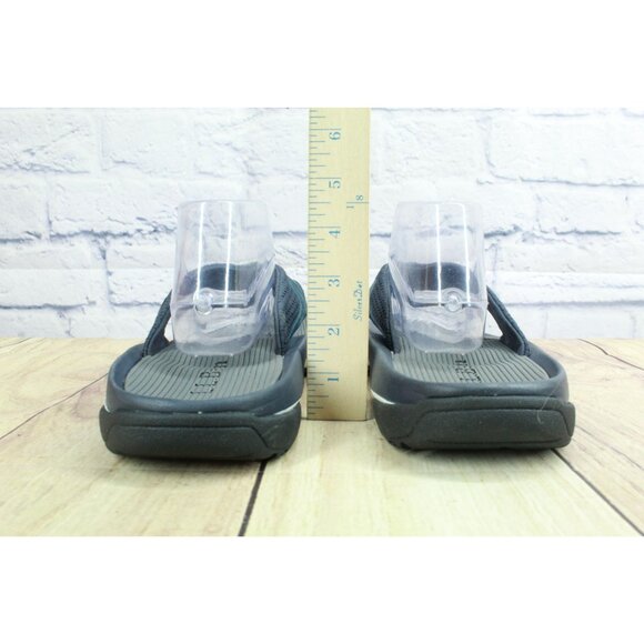 LL Bean Men's Blue Suede Perforated Cushioned Swift River Sport Flip-Flops 13 M - Picture 6 of 9